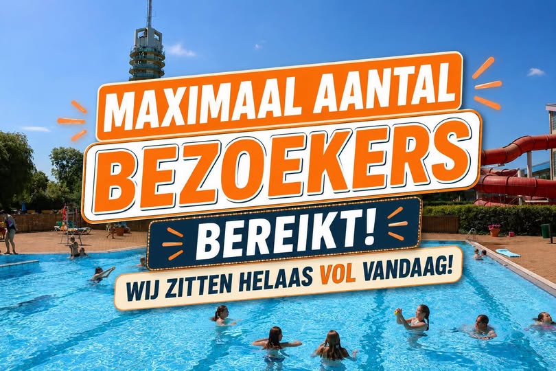 Grote drukte bij zwembad in Alphen: maximaal aantal bezoekers bereikt
