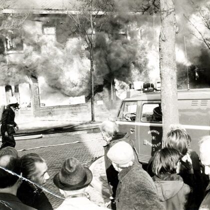 Woning inrichting Bok.Raadhuisstraat.Winkelbrand 1974.