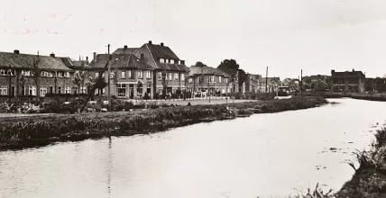 Laatste stuk Aarkade anno 1960. Rechts nog geen aansluiting met de wijk Dambenoy.